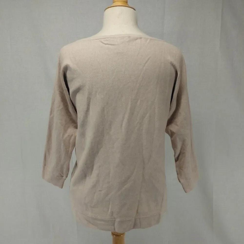 White House Black Market boat neck jeweled 3/4 sleeve sweater SZ M - Picture 3 of 9